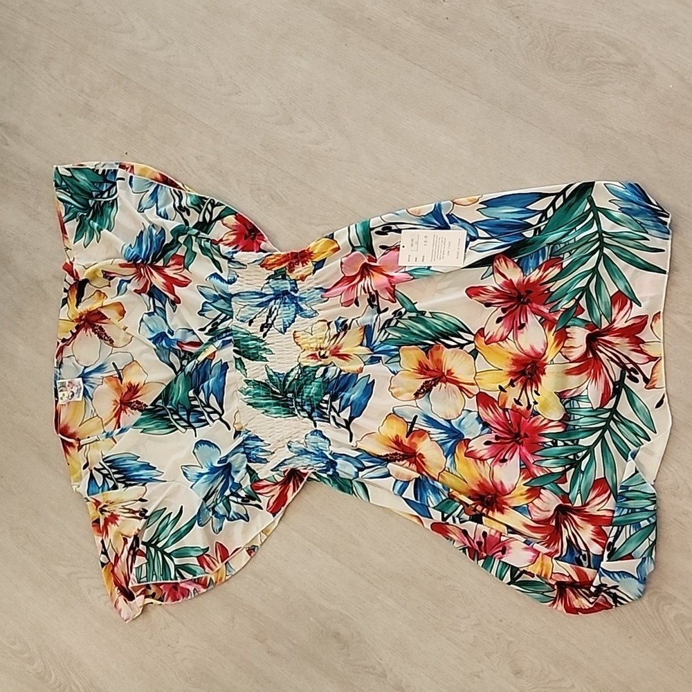 India Botique Hawaiian Flower Dress Coverup Resort Wear